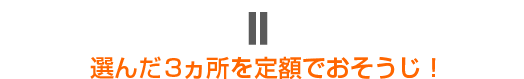 選んだ3ヵ所を定額でおそうじ